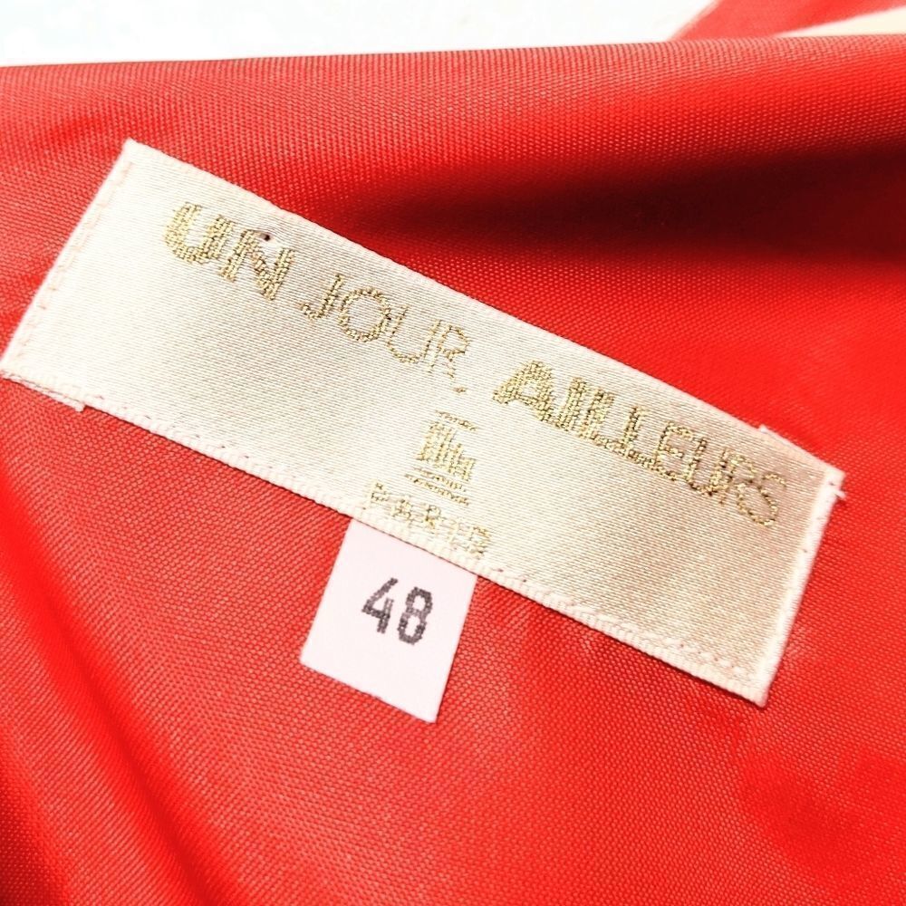 UJA UN JOUR AILLEURS Orange Coral Sheath Dress 16 - Picture 5 of 9